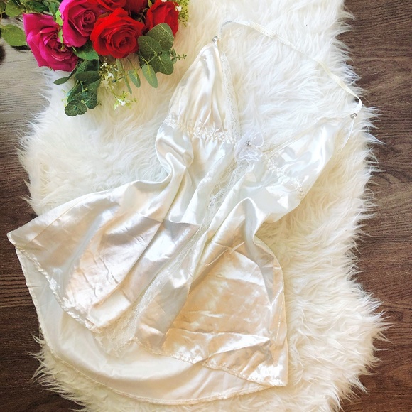 Vintage Other - VINTAGE HALTER SATIN SLIP DRESS